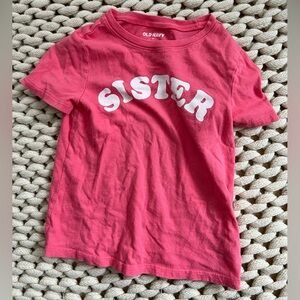 Old Navy 5t Pink Sister tshirt
